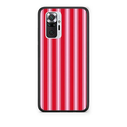 Θήκη Xiaomi Redmi Note 10 Pro / 10 Pro Max Red and Pink Vertical Pinstripes από τη Smartfits με σχέδιο στο πίσω μέρος και μαύρο περίβλημα | Xiaomi Redmi Note 10 Pro / 10 Pro Max Red and Pink Vertical Pinstripes case with colorful back and black bezels
