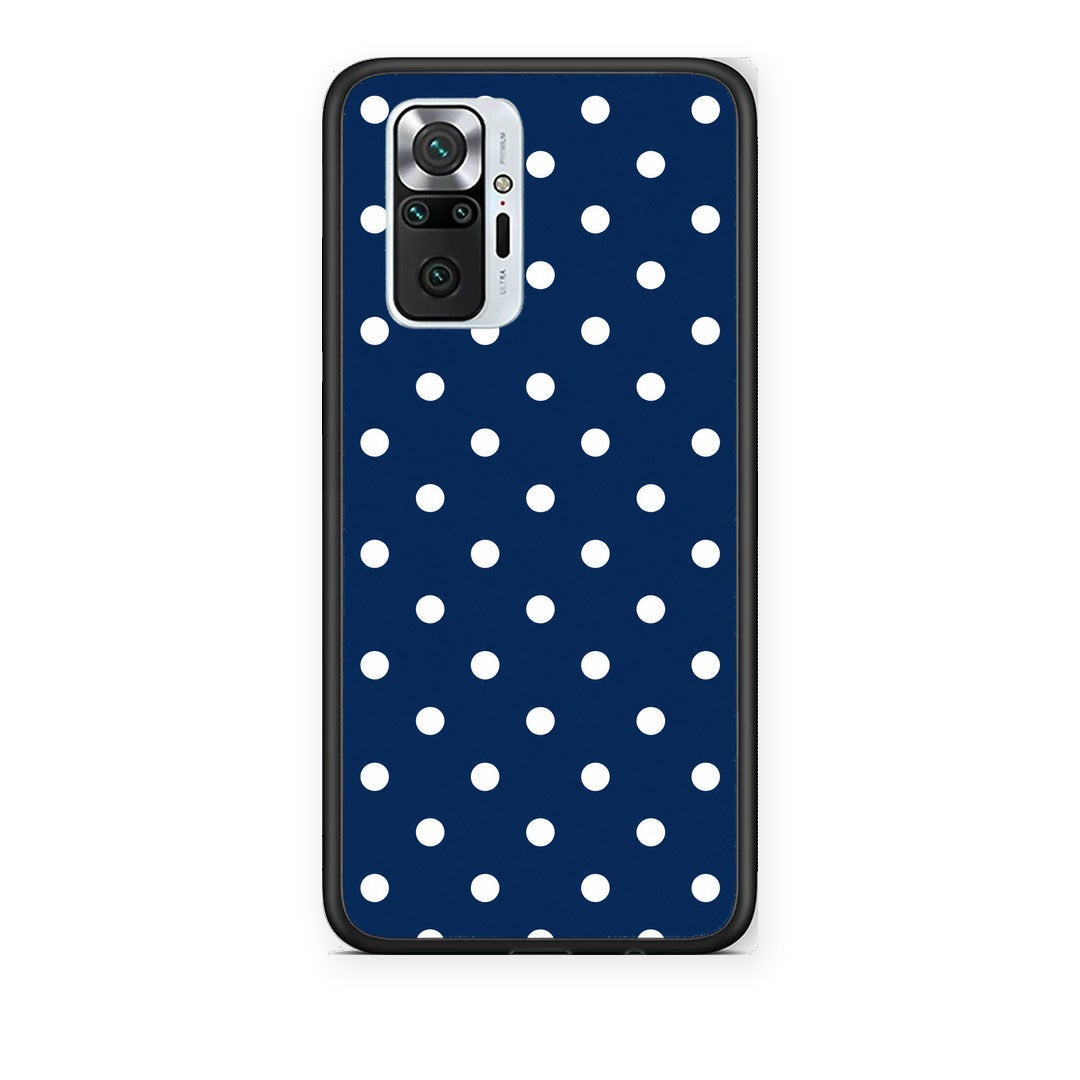 Θήκη Xiaomi Redmi Note 10 Pro / 10 Pro Max White Small Polka Dots on Navy από τη Smartfits με σχέδιο στο πίσω μέρος και μαύρο περίβλημα | Xiaomi Redmi Note 10 Pro / 10 Pro Max White Small Polka Dots on Navy case with colorful back and black bezels