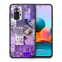 Thumbnail for Θήκη Xiaomi Redmi Note 10 Pro Purple Aesthetic Collage από τη Smartfits με σχέδιο στο πίσω μέρος και μαύρο περίβλημα | Xiaomi Redmi Note 10 Pro Purple Aesthetic Collage case with colorful back and black bezels