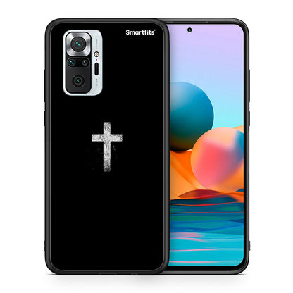 Θήκη Xiaomi Redmi Note 10 Pro White Cross από τη Smartfits με σχέδιο στο πίσω μέρος και μαύρο περίβλημα | Xiaomi Redmi Note 10 Pro White Cross case with colorful back and black bezels
