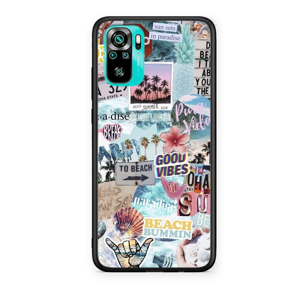Θήκη Xiaomi Redmi Note 10S / 10 4G Summer Vibes από τη Smartfits με σχέδιο στο πίσω μέρος και μαύρο περίβλημα | Xiaomi Redmi Note 10S / 10 4G Summer Vibes case with colorful back and black bezels