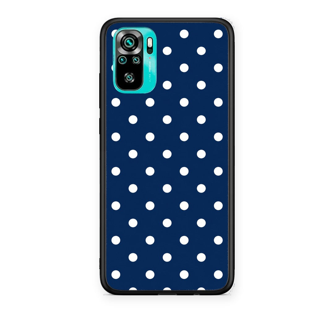 Θήκη Xiaomi Redmi Note 10S / 10 4G White Small Polka Dots on Navy από τη Smartfits με σχέδιο στο πίσω μέρος και μαύρο περίβλημα | Xiaomi Redmi Note 10S / 10 4G White Small Polka Dots on Navy case with colorful back and black bezels
