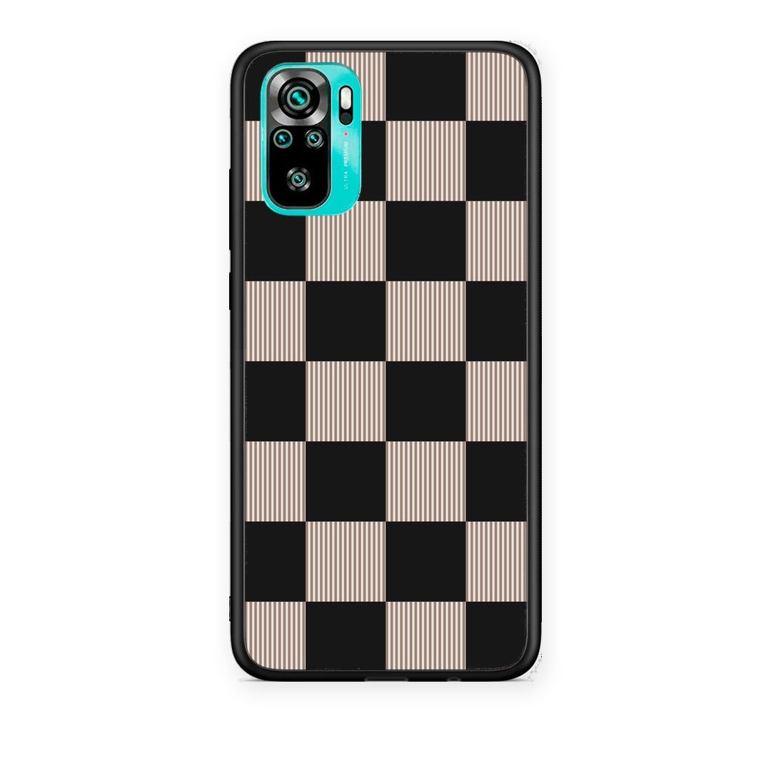 Θήκη Xiaomi Poco M5s Black and Taupe Striped Checks από τη Smartfits με σχέδιο στο πίσω μέρος και μαύρο περίβλημα | Xiaomi Poco M5s Black and Taupe Striped Checks case with colorful back and black bezels