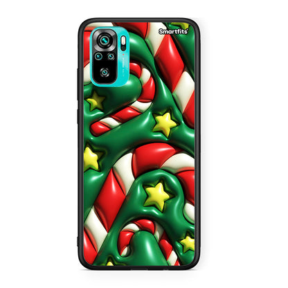 Xiaomi Redmi Note 10 Christmas Bubbles θήκη από τη Smartfits με σχέδιο στο πίσω μέρος και μαύρο περίβλημα | Smartphone case with colorful back and black bezels by Smartfits