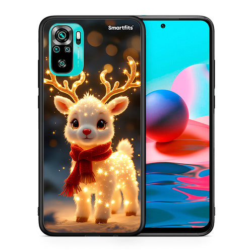 Θήκη Xiaomi Redmi Note 10 Christmas Cutie από τη Smartfits με σχέδιο στο πίσω μέρος και μαύρο περίβλημα | Xiaomi Redmi Note 10 Christmas Cutie case with colorful back and black bezels