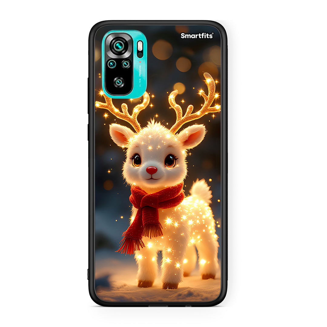 Xiaomi Redmi Note 10 Christmas Cutie θήκη από τη Smartfits με σχέδιο στο πίσω μέρος και μαύρο περίβλημα | Smartphone case with colorful back and black bezels by Smartfits