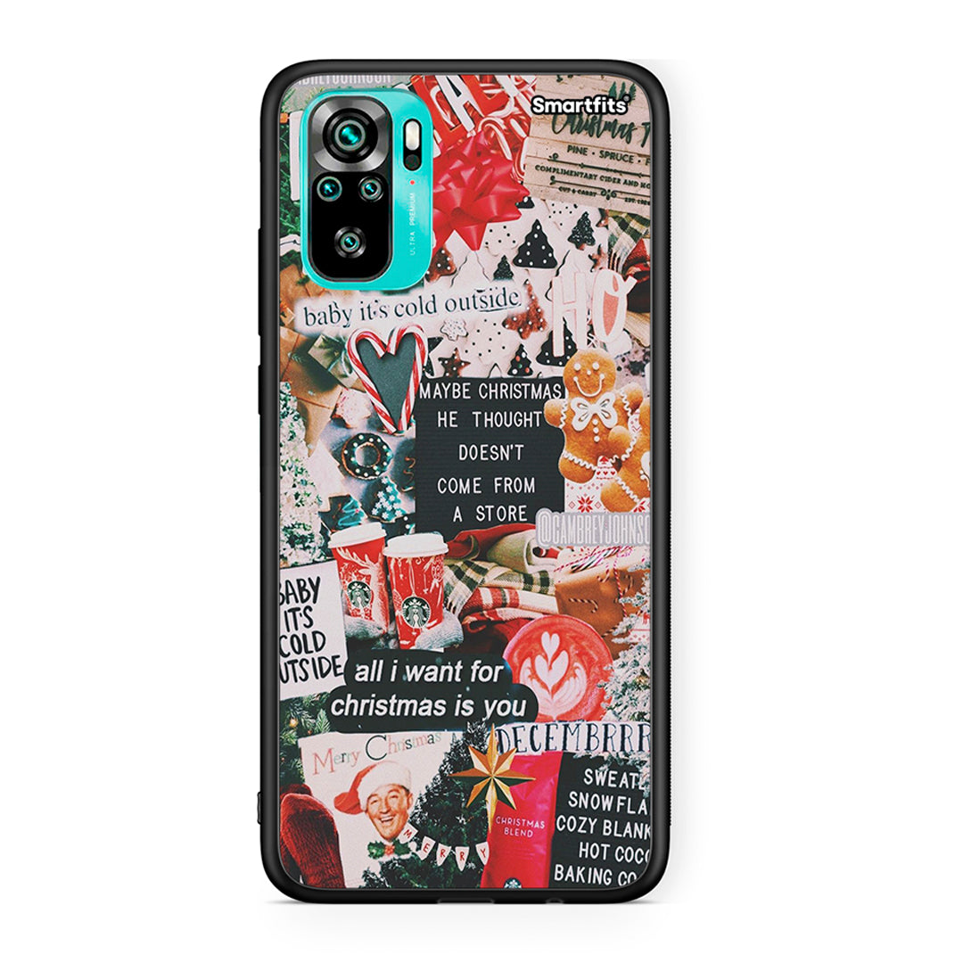 Xiaomi Redmi Note 10 Christmas Happiness θήκη από τη Smartfits με σχέδιο στο πίσω μέρος και μαύρο περίβλημα | Smartphone case with colorful back and black bezels by Smartfits