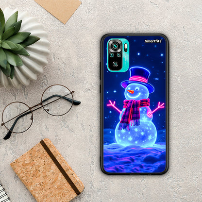 Christmas Neon Snowman - Xiaomi Redmi Note 10S / 10 4G θήκη