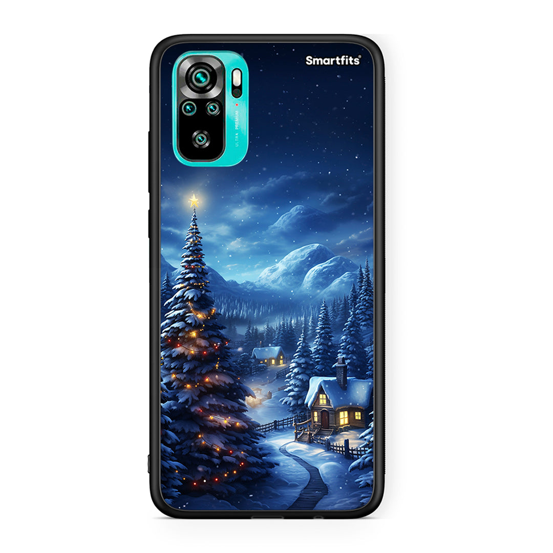 Xiaomi Redmi Note 10 Christmas Scenery θήκη από τη Smartfits με σχέδιο στο πίσω μέρος και μαύρο περίβλημα | Smartphone case with colorful back and black bezels by Smartfits