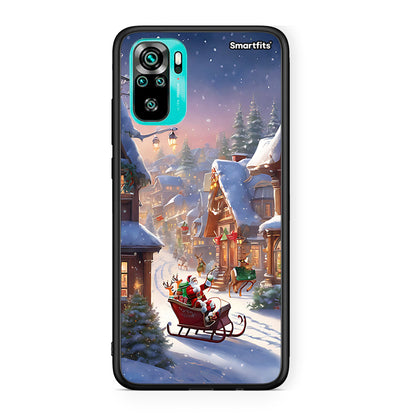 Xiaomi Redmi Note 10 Christmas Snow θήκη από τη Smartfits με σχέδιο στο πίσω μέρος και μαύρο περίβλημα | Smartphone case with colorful back and black bezels by Smartfits
