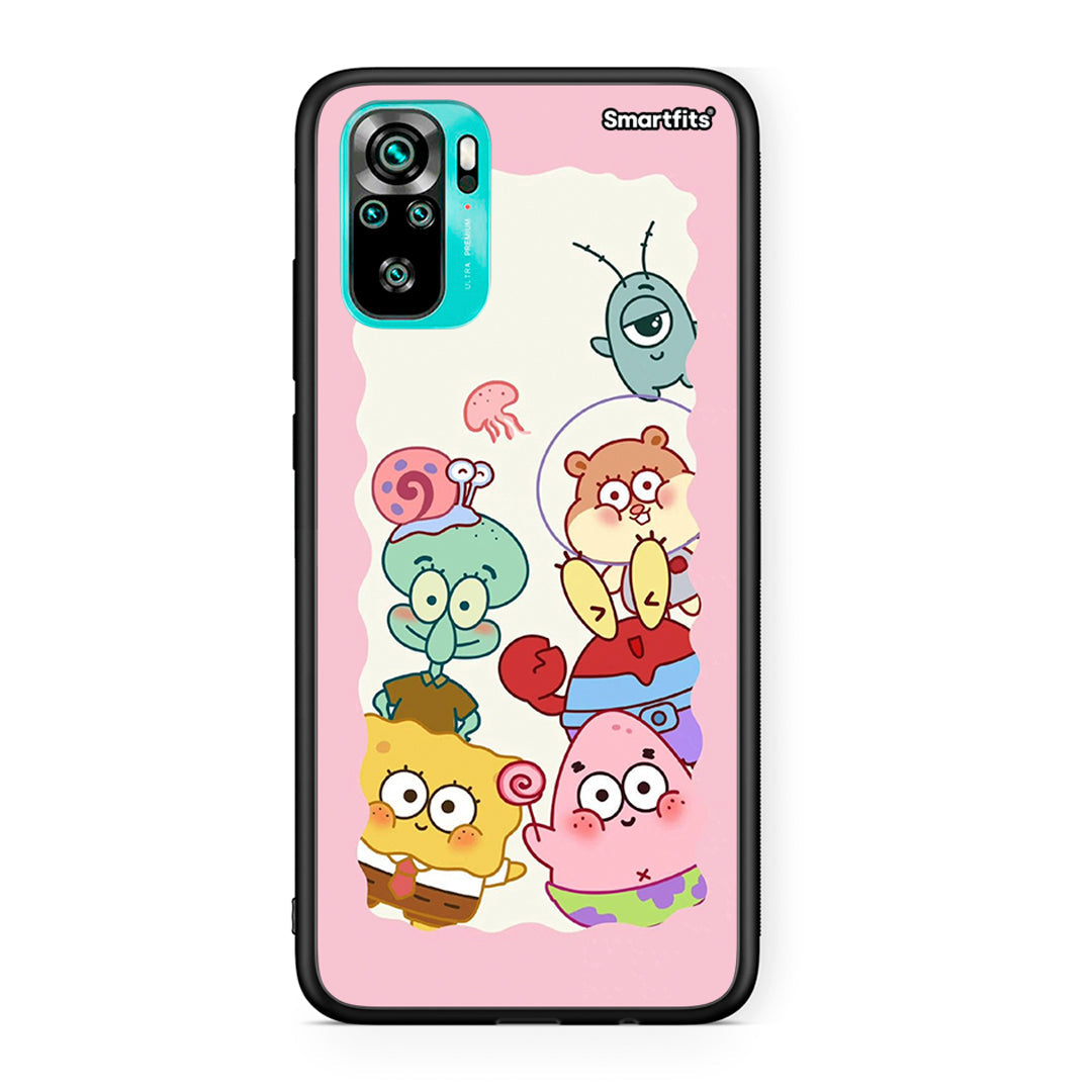 Xiaomi Redmi Note 10 Cute Companion θήκη από τη Smartfits με σχέδιο στο πίσω μέρος και μαύρο περίβλημα | Smartphone case with colorful back and black bezels by Smartfits