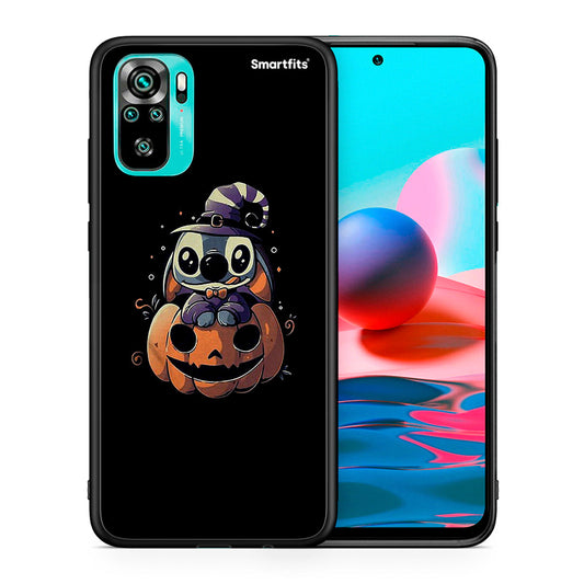 Θήκη Xiaomi Redmi Note 10 Halloween Stitch από τη Smartfits με σχέδιο στο πίσω μέρος και μαύρο περίβλημα | Xiaomi Redmi Note 10 Halloween Stitch case with colorful back and black bezels