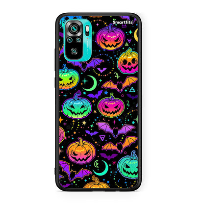 Xiaomi Redmi Note 10 Neon Halloween θήκη από τη Smartfits με σχέδιο στο πίσω μέρος και μαύρο περίβλημα | Smartphone case with colorful back and black bezels by Smartfits
