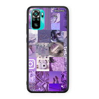 Thumbnail for Xiaomi Redmi Note 10 Purple Aesthetic Collage θήκη από τη Smartfits με σχέδιο στο πίσω μέρος και μαύρο περίβλημα | Smartphone case with colorful back and black bezels by Smartfits