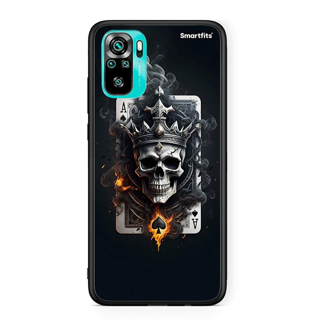 Xiaomi Redmi Note 10 Skull King Ace θήκη από τη Smartfits με σχέδιο στο πίσω μέρος και μαύρο περίβλημα | Smartphone case with colorful back and black bezels by Smartfits