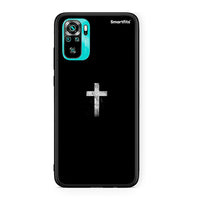 Thumbnail for Xiaomi Redmi Note 10 White Cross θήκη από τη Smartfits με σχέδιο στο πίσω μέρος και μαύρο περίβλημα | Smartphone case with colorful back and black bezels by Smartfits