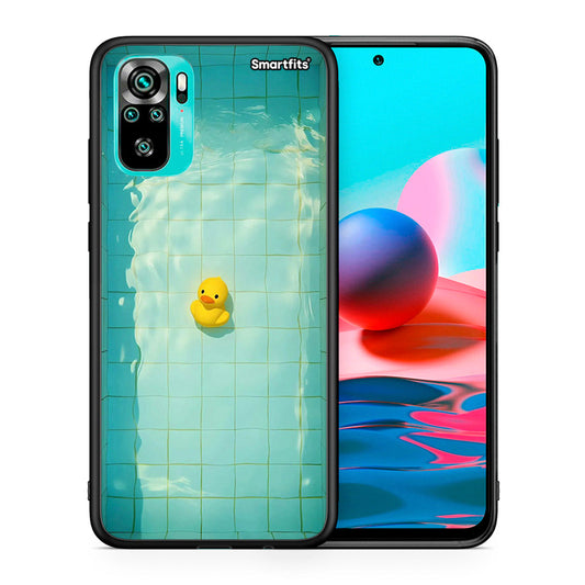 Θήκη Xiaomi Redmi Note 10 Yellow Duck από τη Smartfits με σχέδιο στο πίσω μέρος και μαύρο περίβλημα | Xiaomi Redmi Note 10 Yellow Duck case with colorful back and black bezels