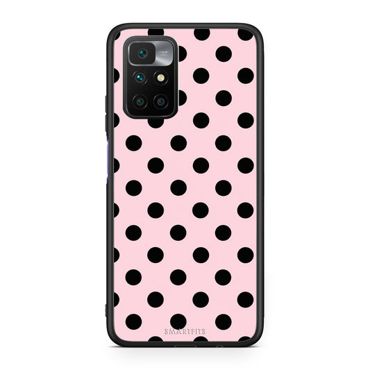 Θήκη Xiaomi Redmi Note 11 4G / 11S 4G Black Polka Dots on Pink από τη Smartfits με σχέδιο στο πίσω μέρος και μαύρο περίβλημα | Xiaomi Redmi Note 11 4G / 11S 4G Black Polka Dots on Pink case with colorful back and black bezels