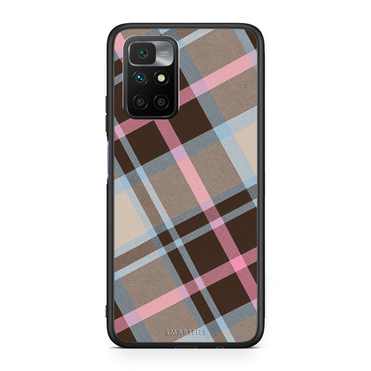 Θήκη Xiaomi Redmi Note 11 4G / 11S 4G Brown Pink and Blue Diagonal Plaid από τη Smartfits με σχέδιο στο πίσω μέρος και μαύρο περίβλημα | Xiaomi Redmi Note 11 4G / 11S 4G Brown Pink and Blue Diagonal Plaid case with colorful back and black bezels