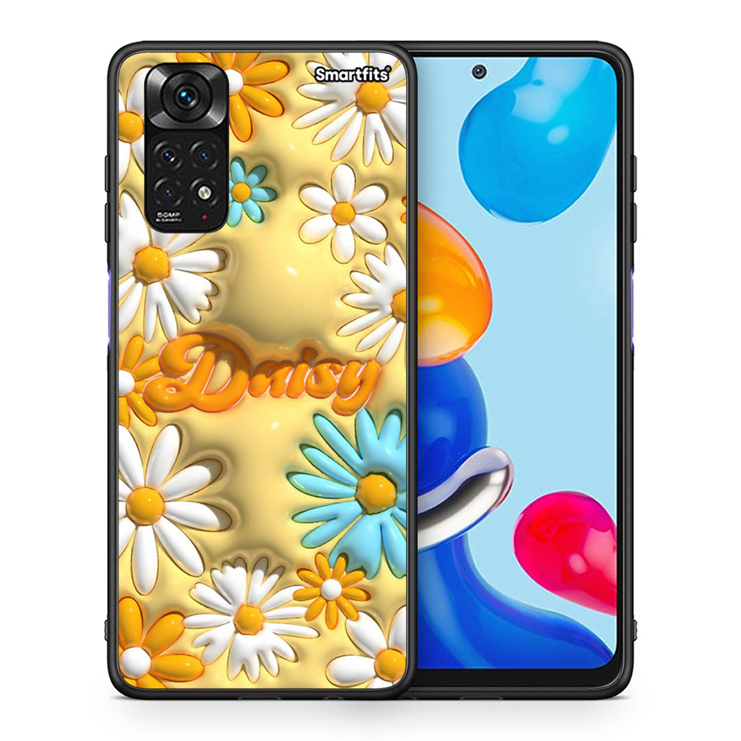 Θήκη Xiaomi Redmi Note 11 Bubble Daisies από τη Smartfits με σχέδιο στο πίσω μέρος και μαύρο περίβλημα | Xiaomi Redmi Note 11 Bubble Daisies case with colorful back and black bezels