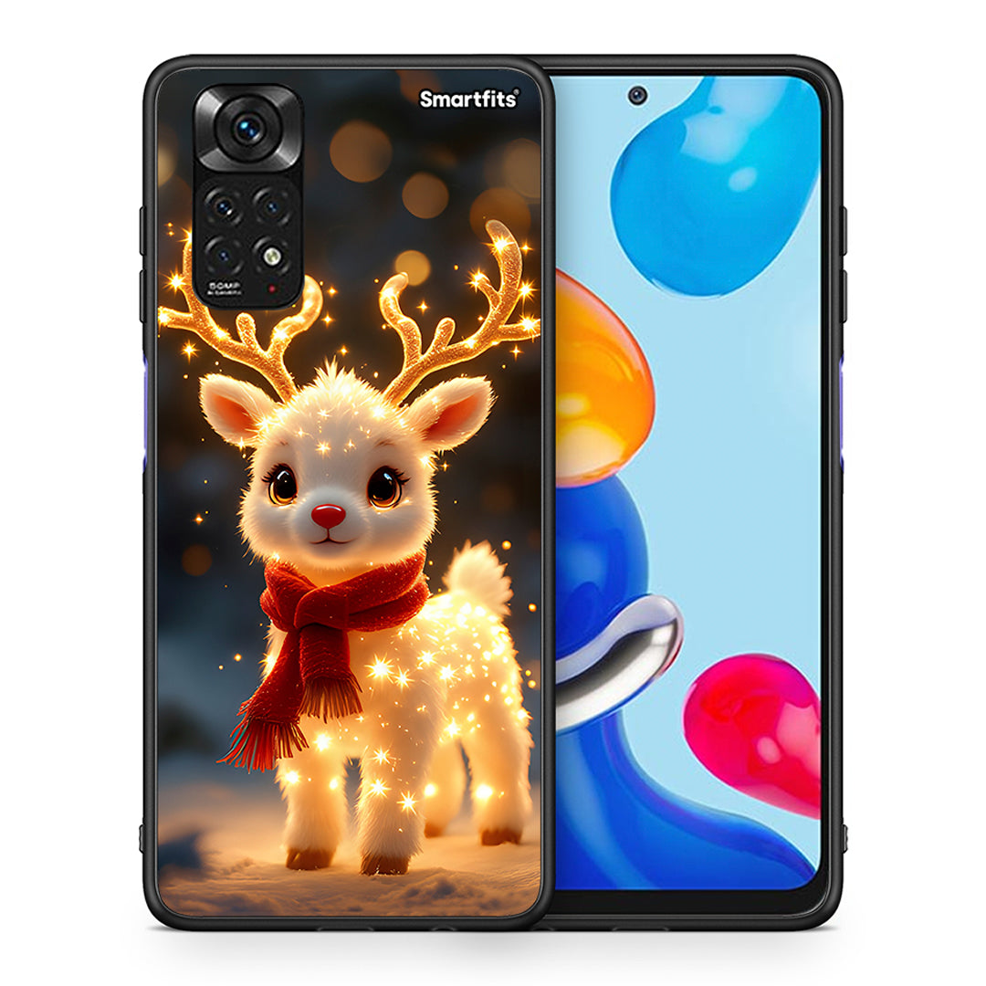 Θήκη Xiaomi Redmi Note 11 Christmas Cutie από τη Smartfits με σχέδιο στο πίσω μέρος και μαύρο περίβλημα | Xiaomi Redmi Note 11 Christmas Cutie case with colorful back and black bezels