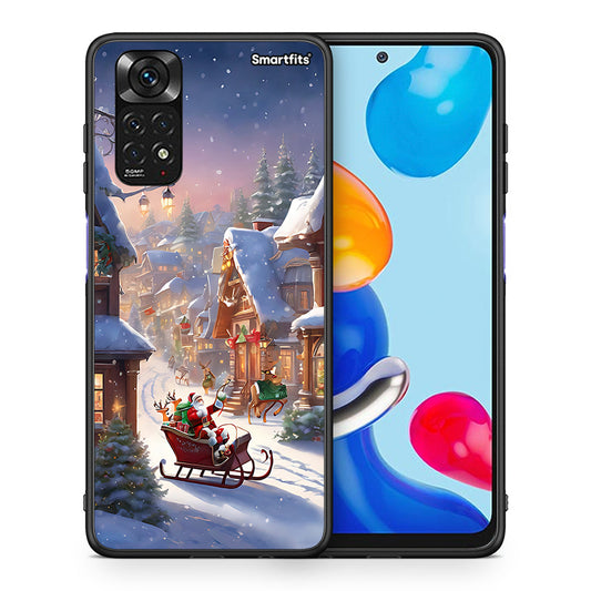 Θήκη Xiaomi Redmi 10/Redmi Note 11 4G Christmas Snow από τη Smartfits με σχέδιο στο πίσω μέρος και μαύρο περίβλημα | Xiaomi Redmi 10/Redmi Note 11 4G Christmas Snow case with colorful back and black bezels