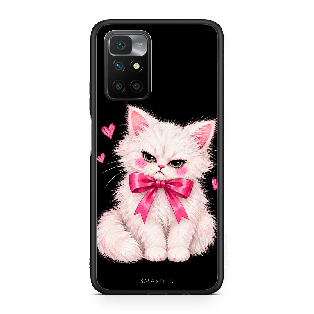 Θήκη Xiaomi Redmi Note 11 4G / 11S 4G Grumpy Party Kitten on Black από τη Smartfits με σχέδιο στο πίσω μέρος και μαύρο περίβλημα | Xiaomi Redmi Note 11 4G / 11S 4G Grumpy Party Kitten on Black case with colorful back and black bezels