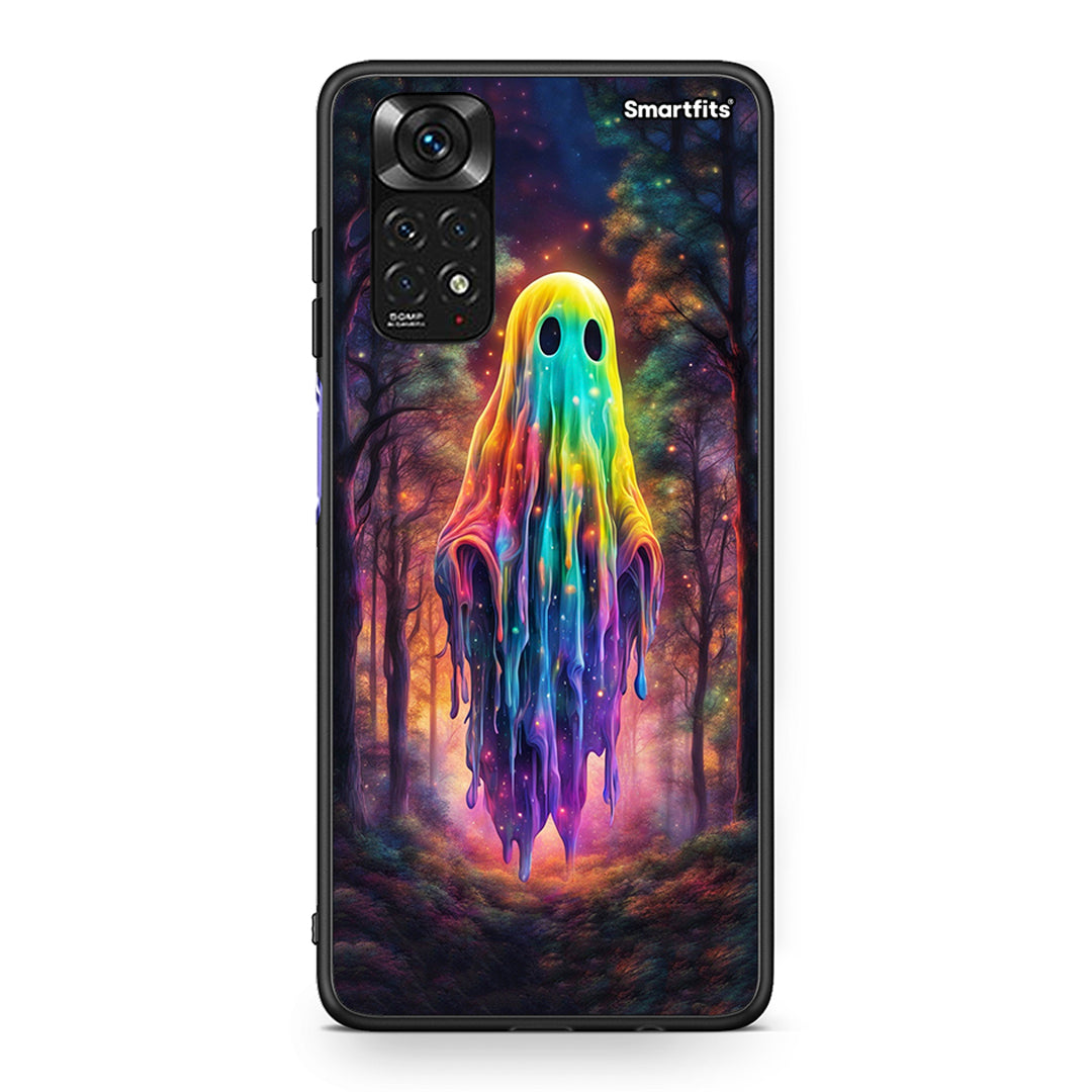 Xiaomi Redmi Note 11 Halloween Ghost θήκη από τη Smartfits με σχέδιο στο πίσω μέρος και μαύρο περίβλημα | Smartphone case with colorful back and black bezels by Smartfits