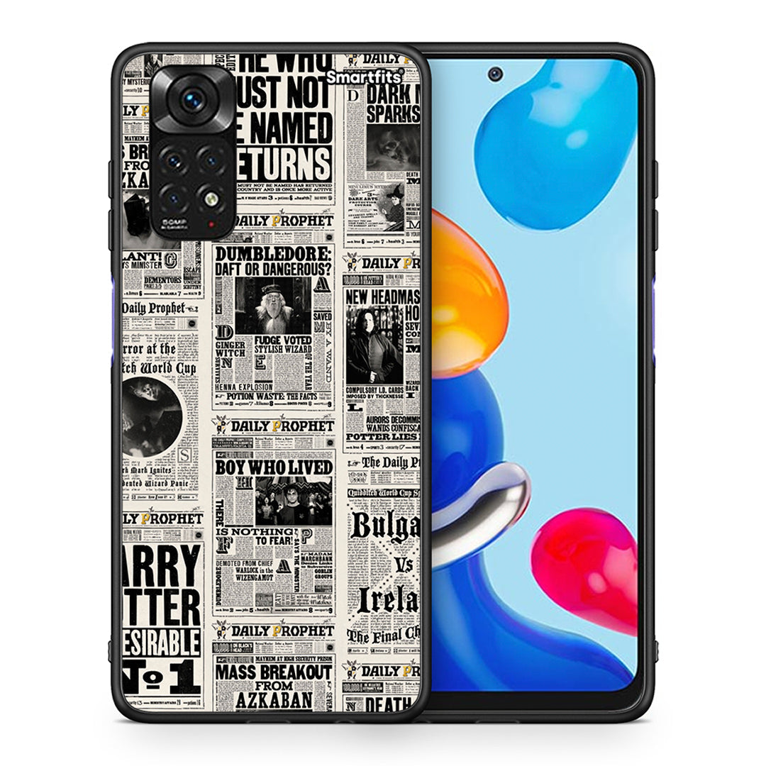 Θήκη Xiaomi Redmi Note 11 Harry Paper από τη Smartfits με σχέδιο στο πίσω μέρος και μαύρο περίβλημα | Xiaomi Redmi Note 11 Harry Paper case with colorful back and black bezels