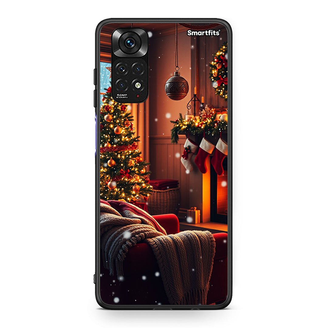 Xiaomi Redmi Note 11 Home For Christmas θήκη από τη Smartfits με σχέδιο στο πίσω μέρος και μαύρο περίβλημα | Smartphone case with colorful back and black bezels by Smartfits