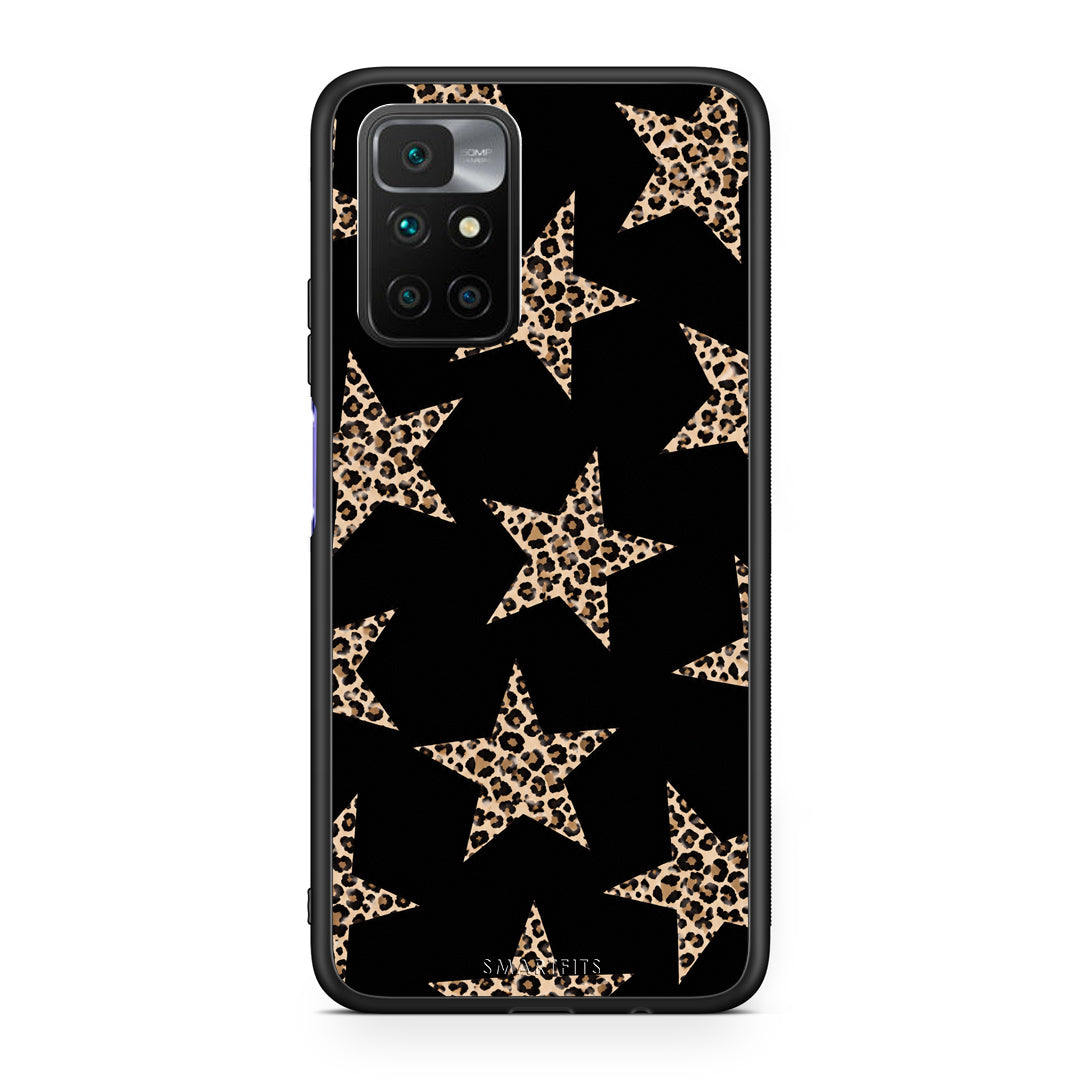 Θήκη Xiaomi Redmi Note 11 4G / 11S 4G Leopard Stars on Black από τη Smartfits με σχέδιο στο πίσω μέρος και μαύρο περίβλημα | Xiaomi Redmi Note 11 4G / 11S 4G Leopard Stars on Black case with colorful back and black bezels