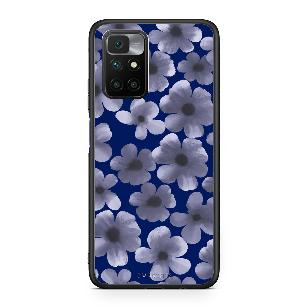 Θήκη Xiaomi Redmi Note 11 4G / 11S 4G Pale Blue Flowers on Navy από τη Smartfits με σχέδιο στο πίσω μέρος και μαύρο περίβλημα | Xiaomi Redmi Note 11 4G / 11S 4G Pale Blue Flowers on Navy case with colorful back and black bezels