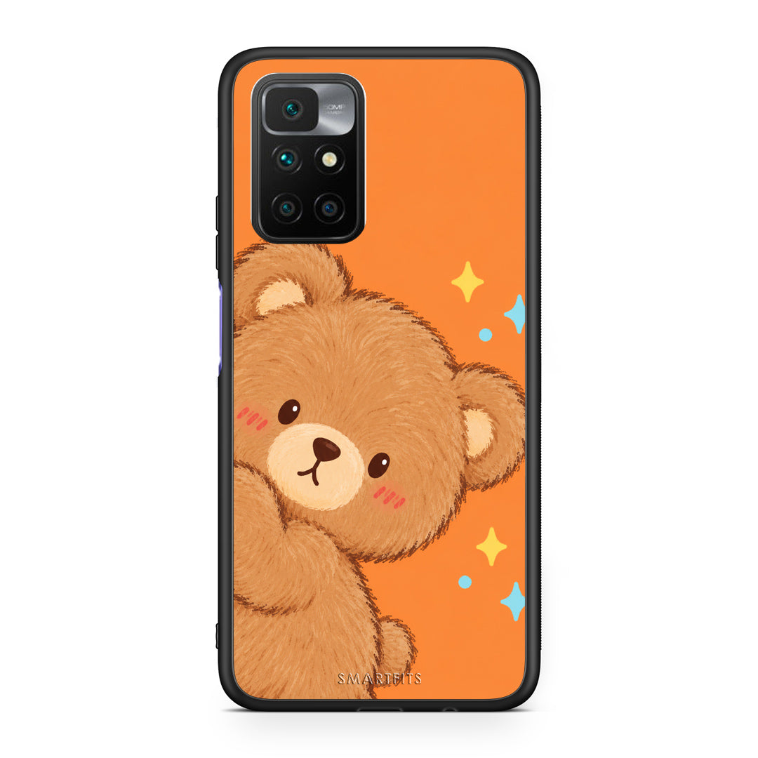 Θήκη Xiaomi Redmi Note 11 4G / 11S 4G Peekaboo Teddy on Orange από τη Smartfits με σχέδιο στο πίσω μέρος και μαύρο περίβλημα | Xiaomi Redmi Note 11 4G / 11S 4G Peekaboo Teddy on Orange case with colorful back and black bezels