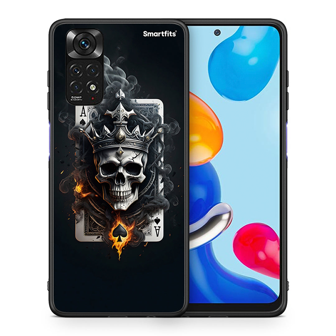 Θήκη Xiaomi Redmi Note 11 Skull King Ace από τη Smartfits με σχέδιο στο πίσω μέρος και μαύρο περίβλημα | Xiaomi Redmi Note 11 Skull King Ace case with colorful back and black bezels