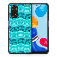 Thumbnail for Θήκη Xiaomi Redmi Note 11 Swimming Dolphins από τη Smartfits με σχέδιο στο πίσω μέρος και μαύρο περίβλημα | Xiaomi Redmi Note 11 Swimming Dolphins case with colorful back and black bezels