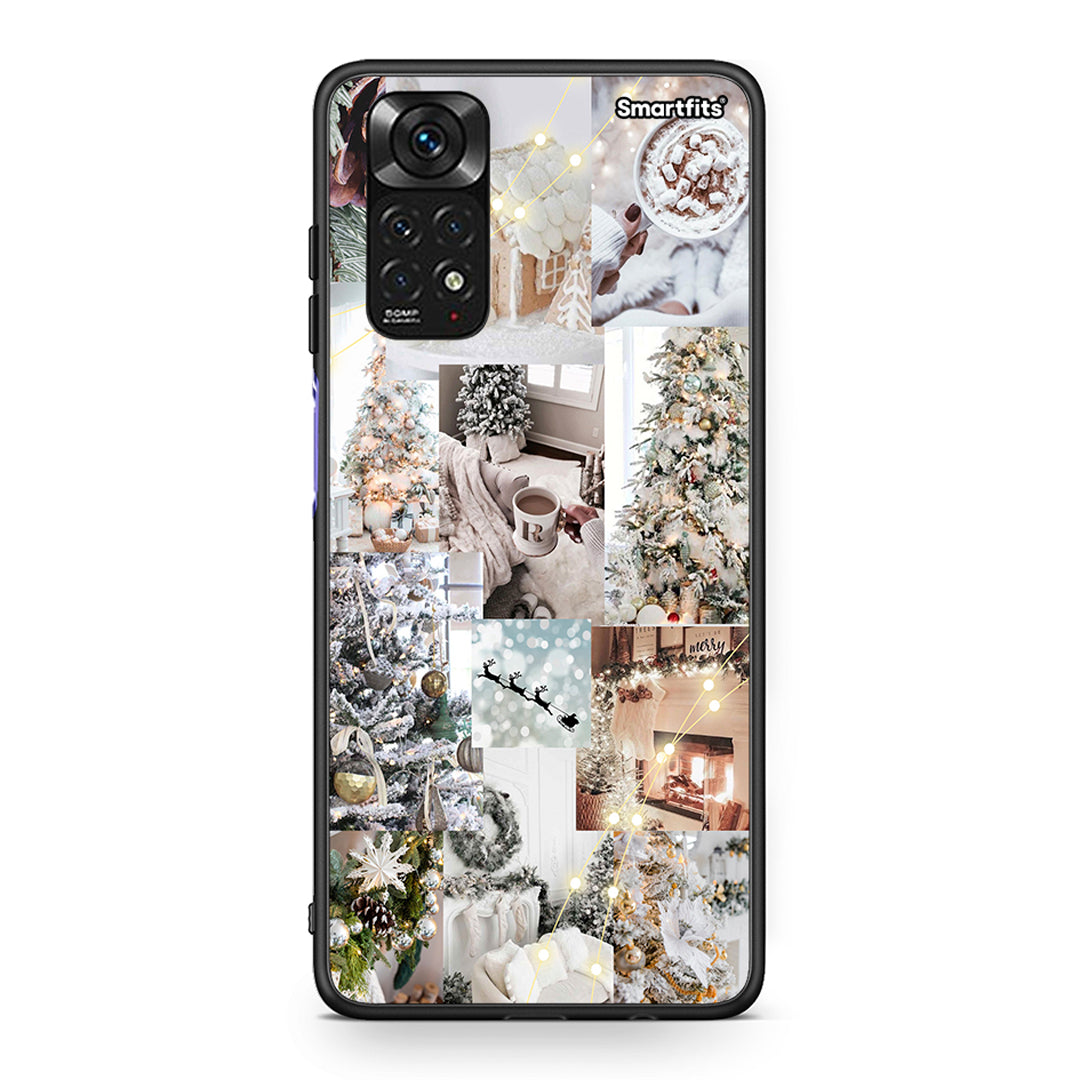 Xiaomi Redmi 10/Redmi Note 11 4G White Christmas θήκη από τη Smartfits με σχέδιο στο πίσω μέρος και μαύρο περίβλημα | Smartphone case with colorful back and black bezels by Smartfits