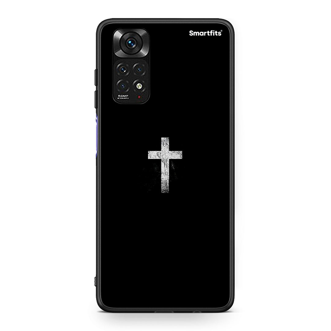 Xiaomi Redmi Note 11 White Cross θήκη από τη Smartfits με σχέδιο στο πίσω μέρος και μαύρο περίβλημα | Smartphone case with colorful back and black bezels by Smartfits