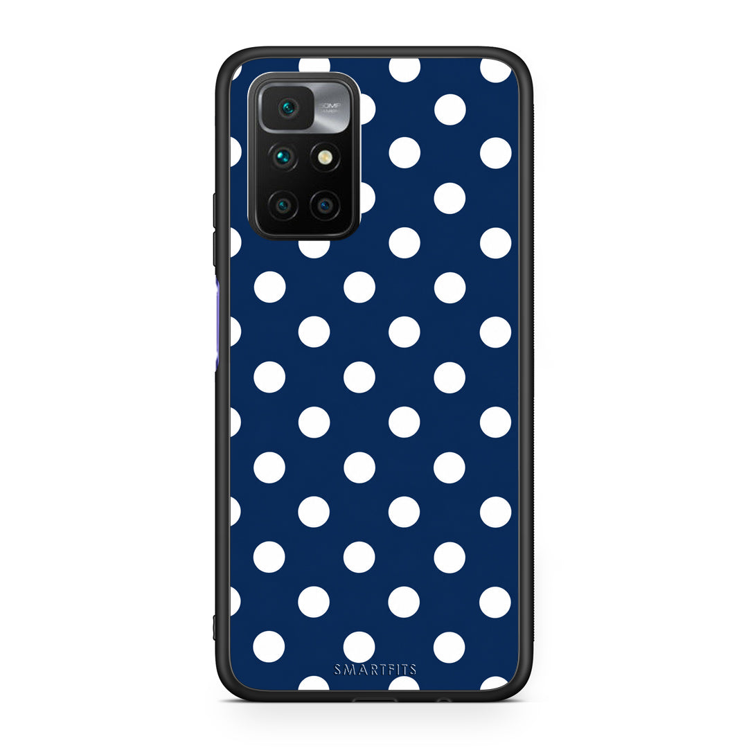 Θήκη Xiaomi Redmi Note 11 4G / 11S 4G White Large Polka Dots on Navy από τη Smartfits με σχέδιο στο πίσω μέρος και μαύρο περίβλημα | Xiaomi Redmi Note 11 4G / 11S 4G White Large Polka Dots on Navy case with colorful back and black bezels