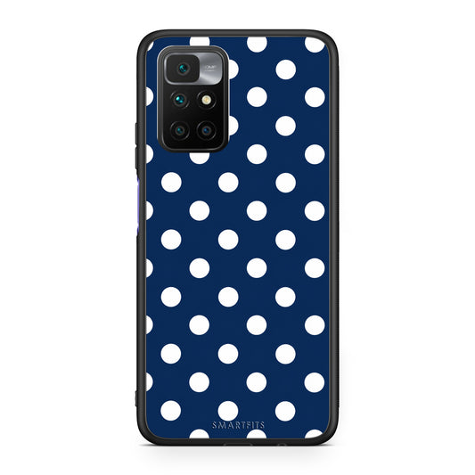 Θήκη Xiaomi Redmi Note 11 4G / 11S 4G White Large Polka Dots on Navy από τη Smartfits με σχέδιο στο πίσω μέρος και μαύρο περίβλημα | Xiaomi Redmi Note 11 4G / 11S 4G White Large Polka Dots on Navy case with colorful back and black bezels