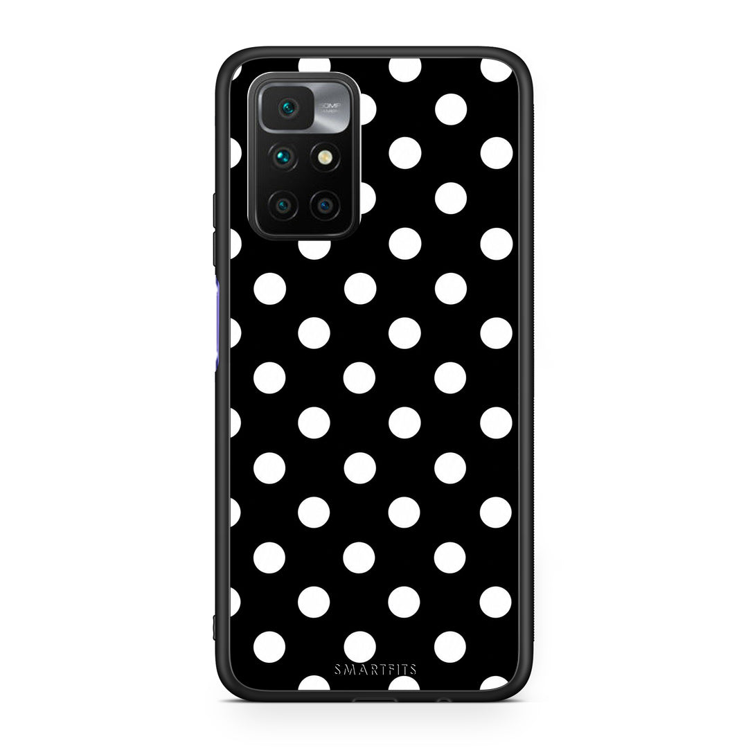Θήκη Xiaomi Redmi Note 11 4G / 11S 4G White Polka Dots on Black από τη Smartfits με σχέδιο στο πίσω μέρος και μαύρο περίβλημα | Xiaomi Redmi Note 11 4G / 11S 4G White Polka Dots on Black case with colorful back and black bezels