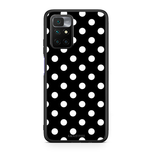 Θήκη Xiaomi Redmi Note 11 4G / 11S 4G White Polka Dots on Black από τη Smartfits με σχέδιο στο πίσω μέρος και μαύρο περίβλημα | Xiaomi Redmi Note 11 4G / 11S 4G White Polka Dots on Black case with colorful back and black bezels