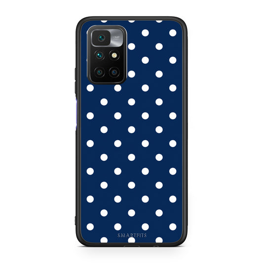 Θήκη Xiaomi Redmi Note 11 4G / 11S 4G White Small Polka Dots on Navy από τη Smartfits με σχέδιο στο πίσω μέρος και μαύρο περίβλημα | Xiaomi Redmi Note 11 4G / 11S 4G White Small Polka Dots on Navy case with colorful back and black bezels