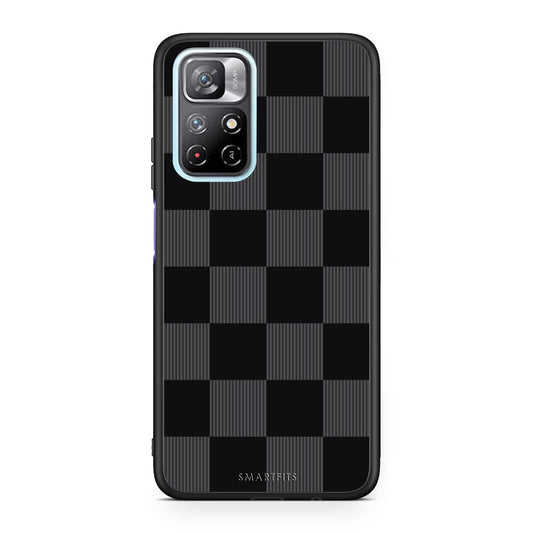 Θήκη Xiaomi Redmi Note 11S 5G Black and Charcoal Striped Checks από τη Smartfits με σχέδιο στο πίσω μέρος και μαύρο περίβλημα | Xiaomi Redmi Note 11S 5G Black and Charcoal Striped Checks case with colorful back and black bezels