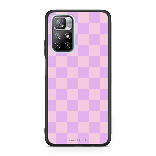 Θήκη Xiaomi Redmi Note 11S 5G Lavender and Pink Checkerboard από τη Smartfits με σχέδιο στο πίσω μέρος και μαύρο περίβλημα | Xiaomi Redmi Note 11S 5G Lavender and Pink Checkerboard case with colorful back and black bezels