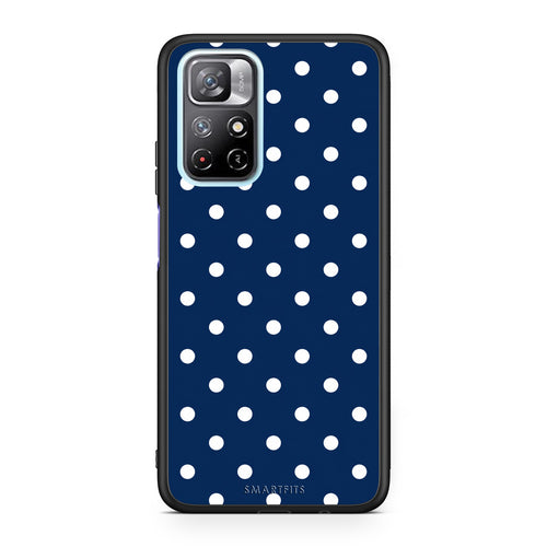 Θήκη Xiaomi Redmi Note 11S 5G White Small Polka Dots on Navy από τη Smartfits με σχέδιο στο πίσω μέρος και μαύρο περίβλημα | Xiaomi Redmi Note 11S 5G White Small Polka Dots on Navy case with colorful back and black bezels