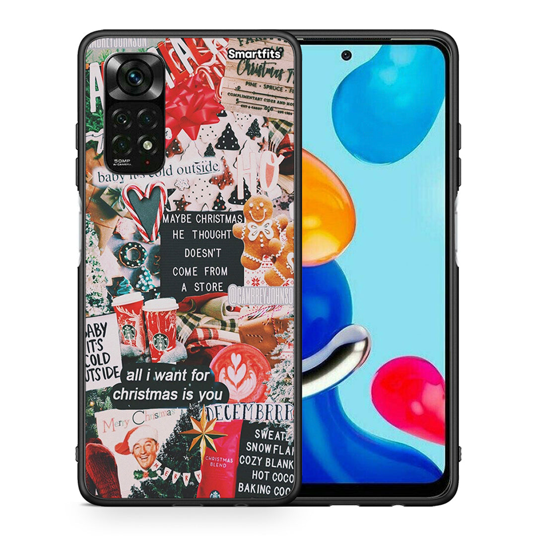 Θήκη Xiaomi Redmi Note 12 Pro 4G Christmas Happiness από τη Smartfits με σχέδιο στο πίσω μέρος και μαύρο περίβλημα | Xiaomi Redmi Note 12 Pro 4G Christmas Happiness case with colorful back and black bezels