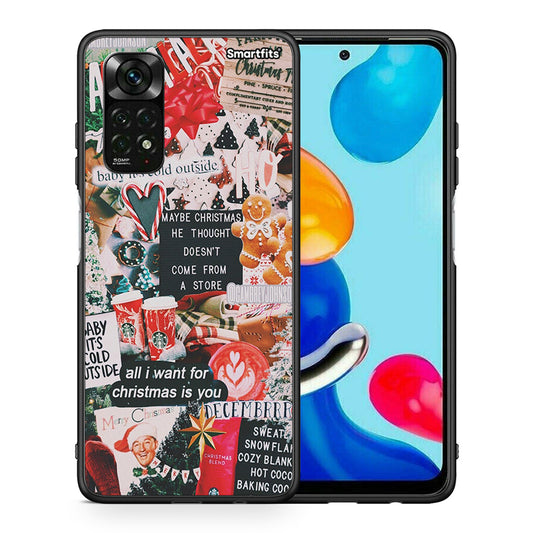 Θήκη Xiaomi Redmi Note 12 Pro 4G Christmas Happiness από τη Smartfits με σχέδιο στο πίσω μέρος και μαύρο περίβλημα | Xiaomi Redmi Note 12 Pro 4G Christmas Happiness case with colorful back and black bezels