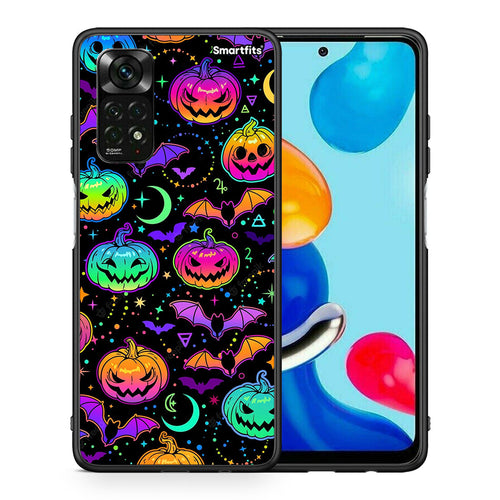 Θήκη Xiaomi Redmi Note 11 Pro 5G Neon Halloween από τη Smartfits με σχέδιο στο πίσω μέρος και μαύρο περίβλημα | Xiaomi Redmi Note 11 Pro 5G Neon Halloween case with colorful back and black bezels