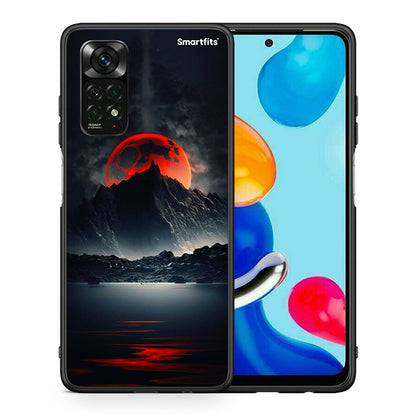 Θήκη Xiaomi Redmi Note 12 Pro 4G Red Full Moon από τη Smartfits με σχέδιο στο πίσω μέρος και μαύρο περίβλημα | Xiaomi Redmi Note 12 Pro 4G Red Full Moon case with colorful back and black bezels