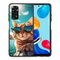 Thumbnail for Θήκη Xiaomi Redmi Note 11 Pro 5G Summer Cat από τη Smartfits με σχέδιο στο πίσω μέρος και μαύρο περίβλημα | Xiaomi Redmi Note 11 Pro 5G Summer Cat case with colorful back and black bezels